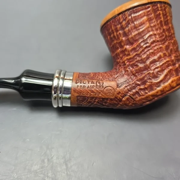 Ser Jacopo Pre-1994 Picta Van Gogh 1 S2 Partially Sandblasted Pot w/ Silver Estate Briar Pipe, Unsmoked - Image 11