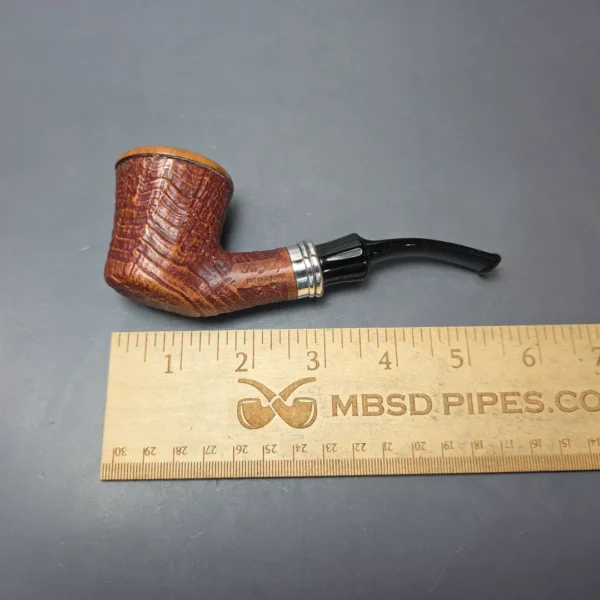 Ser Jacopo Pre-1994 Picta Van Gogh 1 S2 Partially Sandblasted Pot w/ Silver Estate Briar Pipe, Unsmoked - Image 12