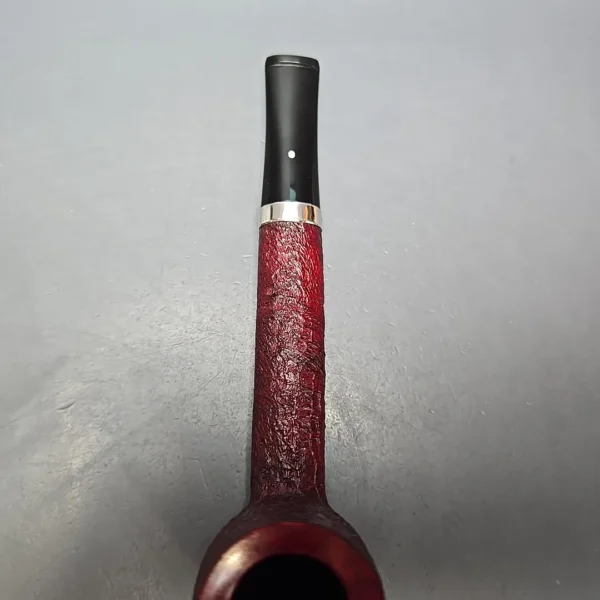Dunhill 2018 Ruby Bark 6109 Sandblasted Canadian w/ Silver Estate Briar Pipe, Unsmoked - Image 7