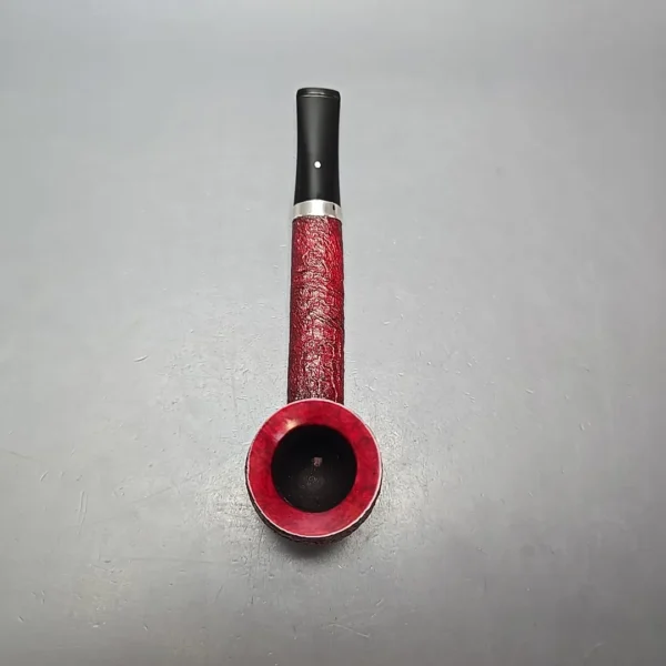 Dunhill 2018 Ruby Bark 6109 Sandblasted Canadian w/ Silver Estate Briar Pipe, Unsmoked - Image 8