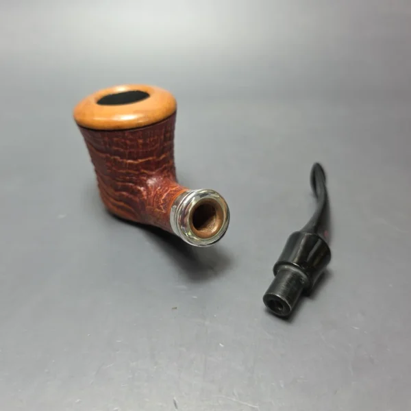 Ser Jacopo Pre-1994 Picta Van Gogh 1 S2 Partially Sandblasted Pot w/ Silver Estate Briar Pipe, Unsmoked - Image 14