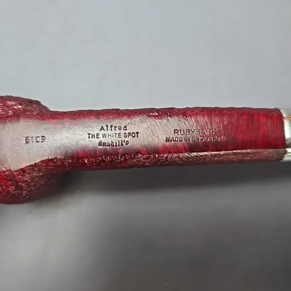 Dunhill 2018 Ruby Bark 6109 Sandblasted Canadian w/ Silver Estate Briar Pipe, Unsmoked - Image 10