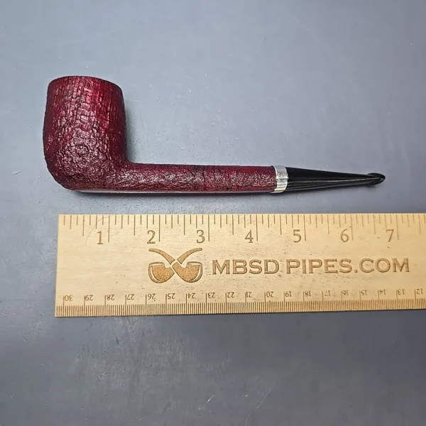 Dunhill 2018 Ruby Bark 6109 Sandblasted Canadian w/ Silver Estate Briar Pipe, Unsmoked - Image 11