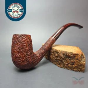 Pipe Tristan Magnum Contrast Sandblasted LC Bent Billiard Handmade Briar Pipe, New