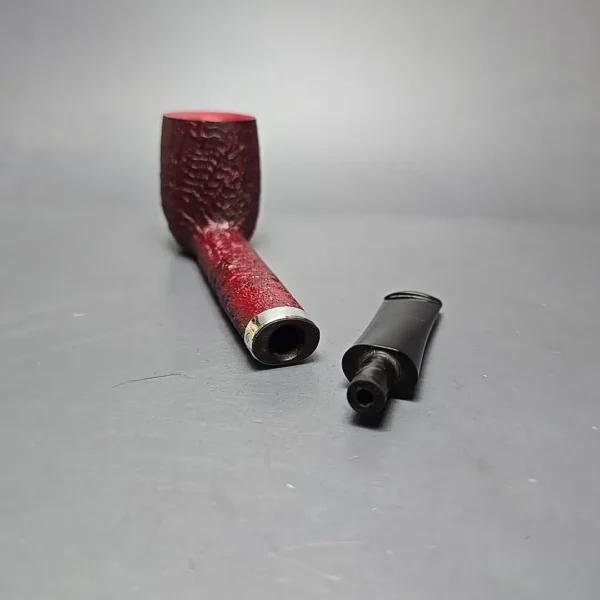 Dunhill 2018 Ruby Bark 6109 Sandblasted Canadian w/ Silver Estate Briar Pipe, Unsmoked - Image 13