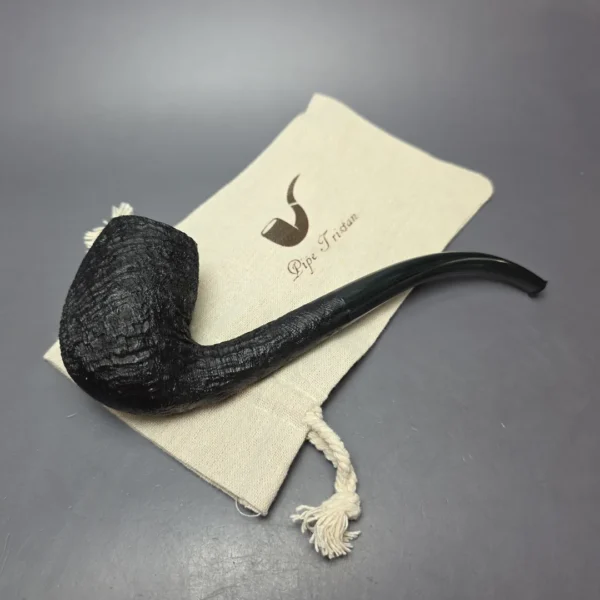 Pipe Tristan Magnum Sandblasted LC Bent Billiard Handmade Briar Pipe, New - Image 14