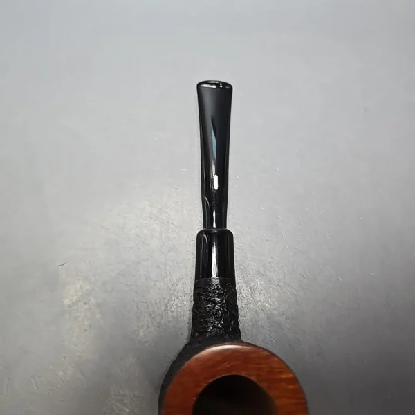 Castello Sea Rock Briar 3K Partially Rusticated Billiard w/ Lucite Army Mount Estate Briar Pipe, Unsmoked - Image 8