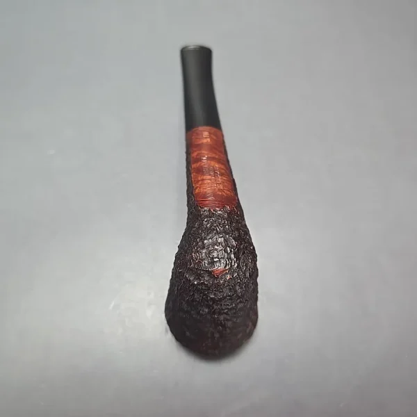 James Upshall Bark Group 5 Rusticated Zulu Estate Briar Pipe, Unsmoked - Image 9
