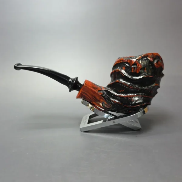 Nording Abstract Partially Rusticated Freehand Estate Briar Pipe, Unsmoked - Image 4