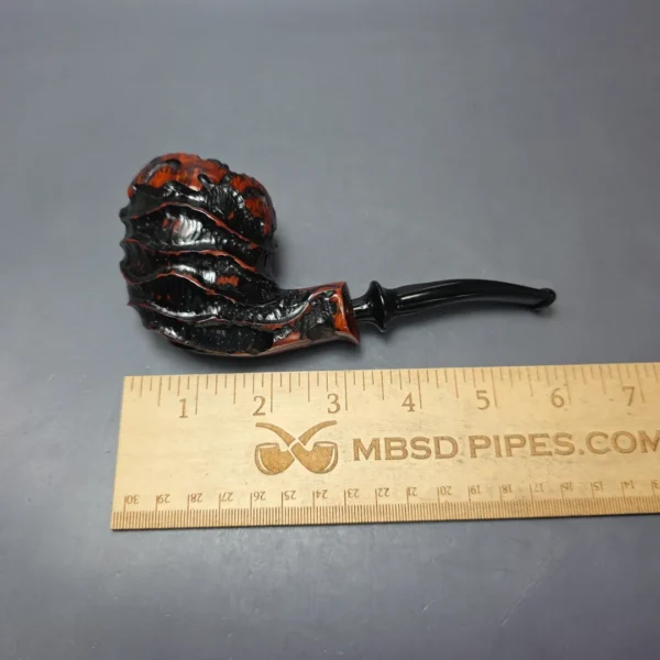 Nording Abstract Partially Rusticated Freehand Estate Briar Pipe, Unsmoked - Image 8