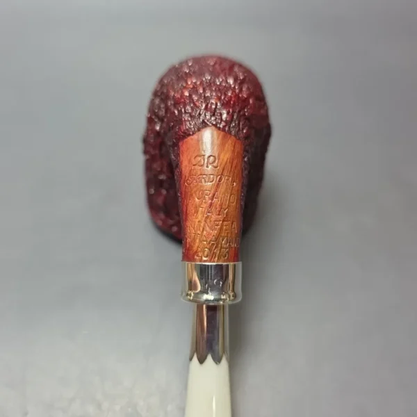 Ardor Urano Ninfea Partially Rusticated Dublin w/ Silver Spigot Estate Briar Pipe, Italian Estates - Image 8