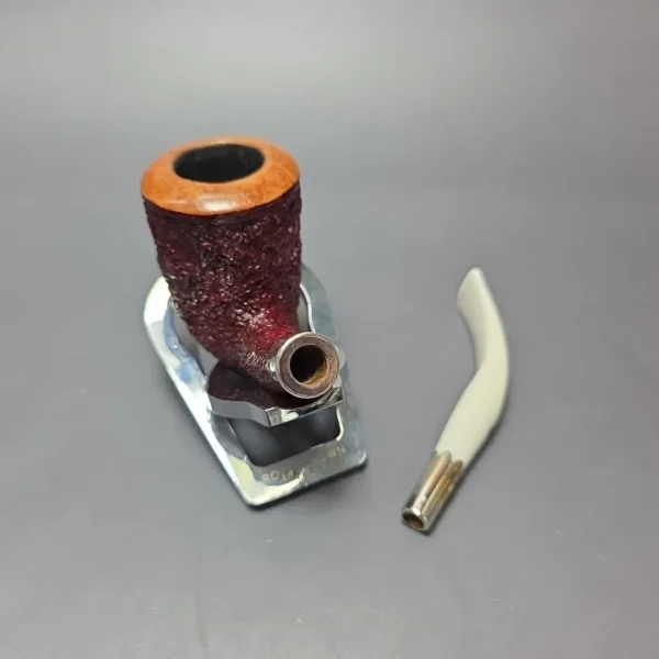 Ardor Urano Ninfea Partially Rusticated Dublin w/ Silver Spigot Estate Briar Pipe, Italian Estates - Image 9