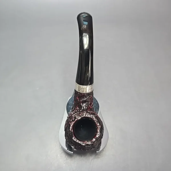 Peterson Cobble 03 Rusticated & Sandblasted Apple w/ Silver Briar Pipe, New - Image 8