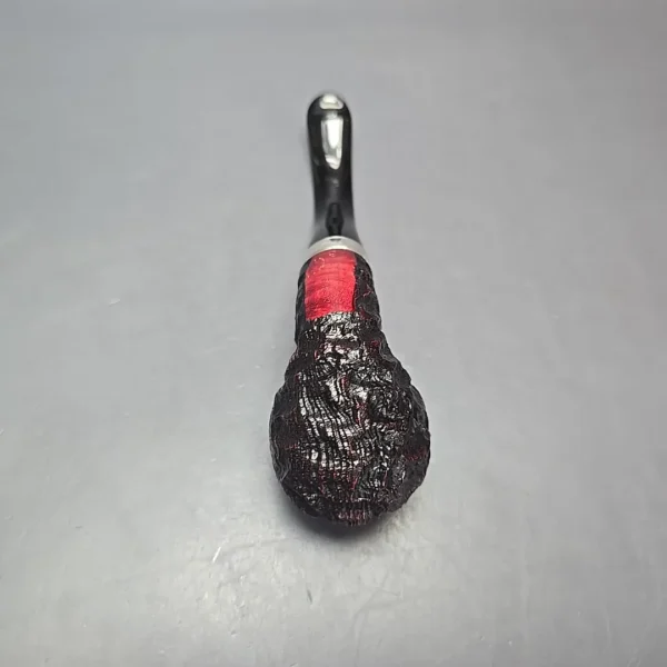 Peterson Cobble 03 Rusticated & Sandblasted Apple w/ Silver Briar Pipe, New - Image 9