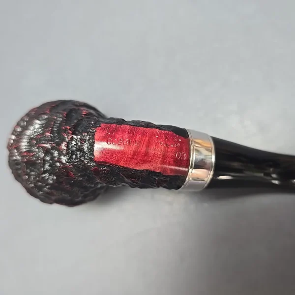 Peterson Cobble 03 Rusticated & Sandblasted Apple w/ Silver Briar Pipe, New - Image 10
