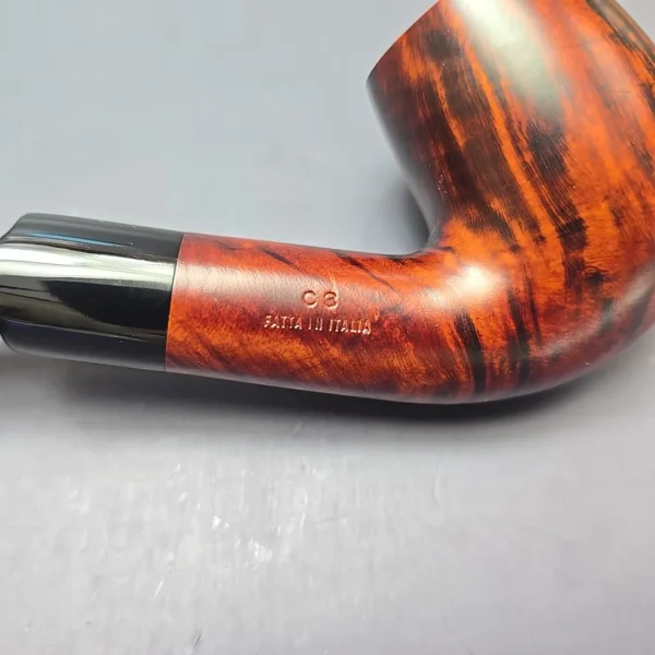 Calibano (Mastro de Paja) 107 S C3 Smooth Bent Billiard Estate Briar Pipe, Unsmoked - Image 7