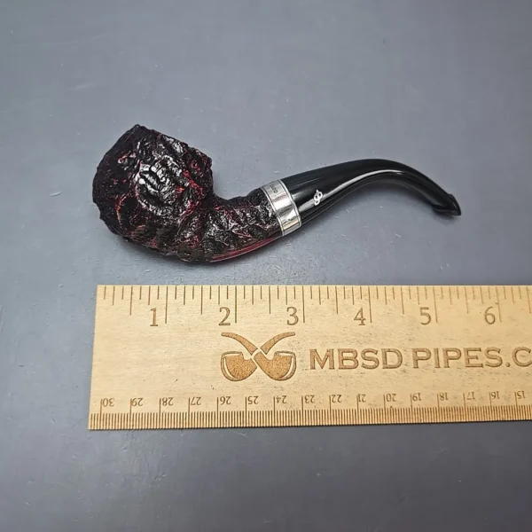 Peterson Cobble 03 Rusticated & Sandblasted Apple w/ Silver Briar Pipe, New - Image 11