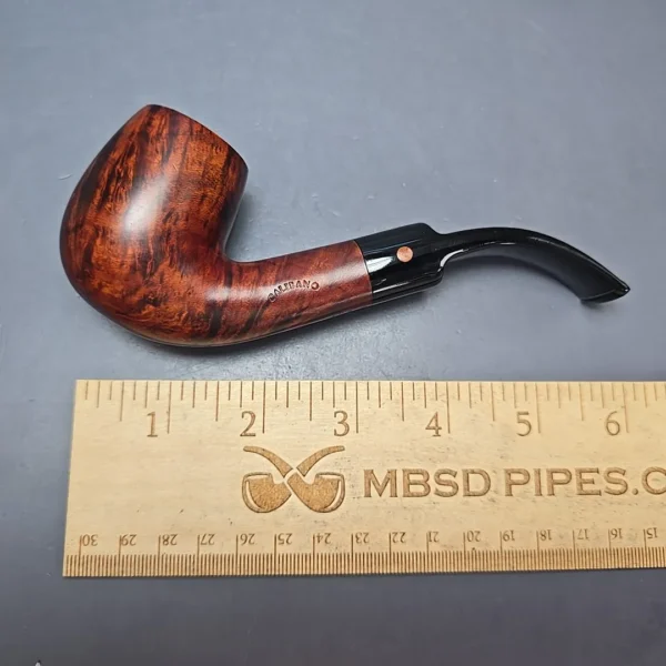 Calibano (Mastro de Paja) 107 S C3 Smooth Bent Billiard Estate Briar Pipe, Unsmoked - Image 5