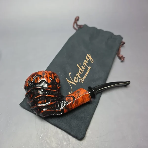 Nording Abstract Partially Rusticated Freehand Estate Briar Pipe, Unsmoked - Image 10