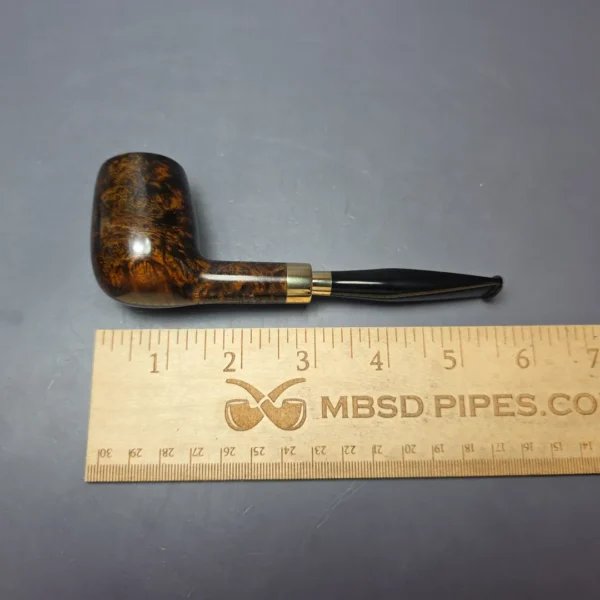 Herriot Pipes Smooth Brass Spigot Billiard Handmade Briar Pipe, New - Image 7