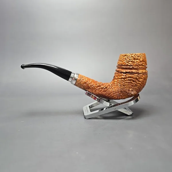 Ser Jacopo La Pipaccia 12 Spongia S3 C Sandblasted Rhodesian w/ Silver Estate Briar Pipe, Unsmoked - Image 4