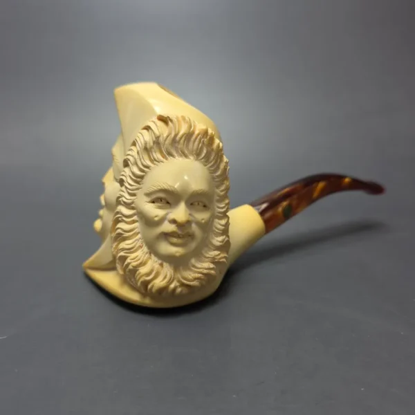 Ismet Bekler (for CAO) 1983 Limited Edition "The Moon, The Sun" Estate Block Meerschaum Pipe, Unsmoked - Image 3