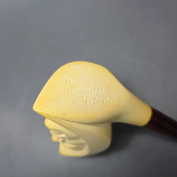 Ismet Bekler (for CAO) 1983 Limited Edition "The Moon, The Sun" Estate Block Meerschaum Pipe, Unsmoked - Image 9