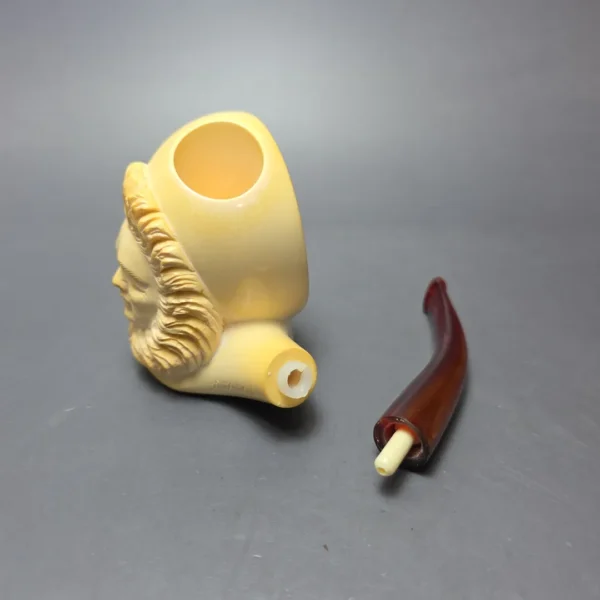 Ismet Bekler (for CAO) 1983 Limited Edition "The Moon, The Sun" Estate Block Meerschaum Pipe, Unsmoked - Image 12