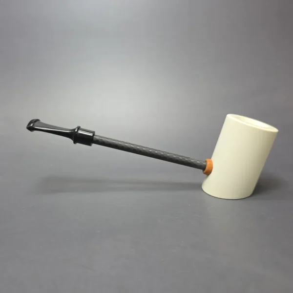 MBSD Meerschaum Deluxe Smooth Poker Block Meerschaum Pipe, New - Image 4