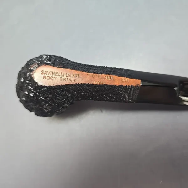 Savinelli 150th Anniversary Capri Root Briar 504 Rusticated Bulldog Briar Pipe, New - Image 10