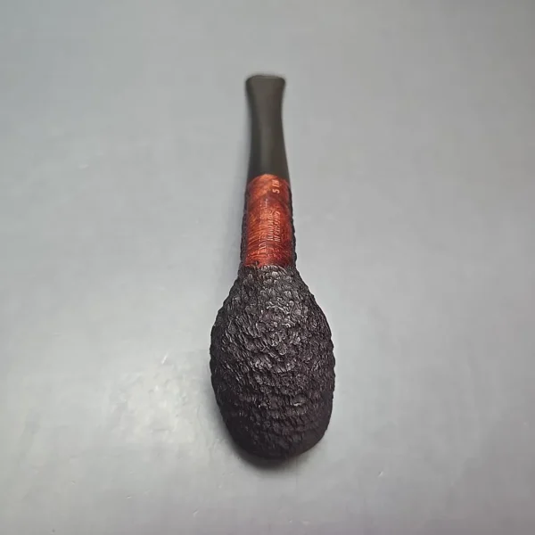 James Upshall Bark Group 5 Partially Rusticated Belge Estate Briar Pipe, Unsmoked - Image 7