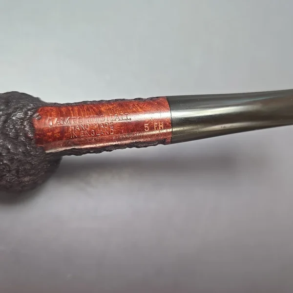 James Upshall Bark Group 5 Partially Rusticated Belge Estate Briar Pipe, Unsmoked - Image 8
