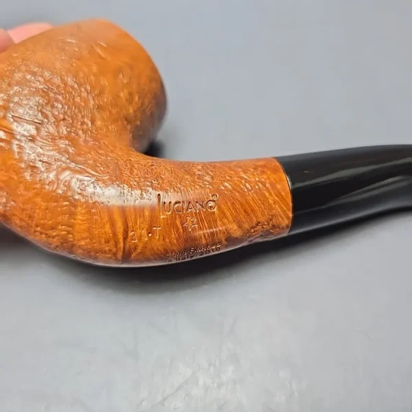 Luciano 2010 31 T Partially Sandblasted Bent Billiard Estate Briar Pipe, Unsmoked - Image 11