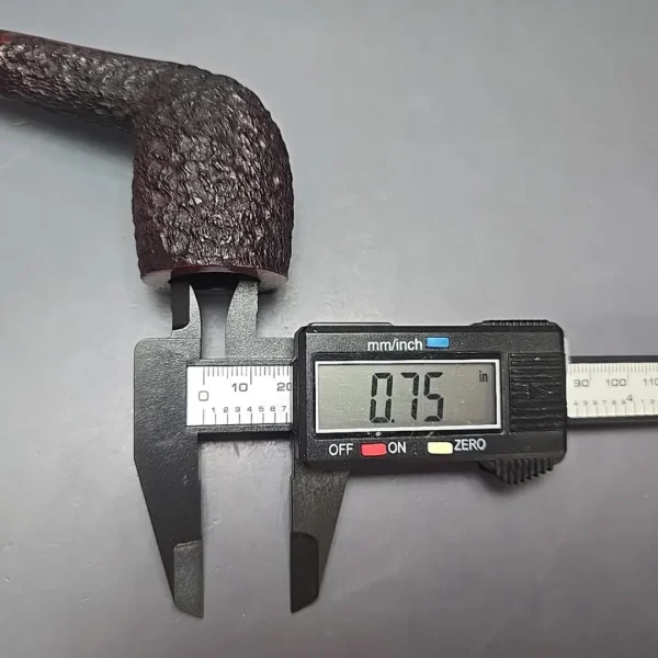 James Upshall Bark Group 5 Partially Rusticated Belge Estate Briar Pipe, Unsmoked - Image 3