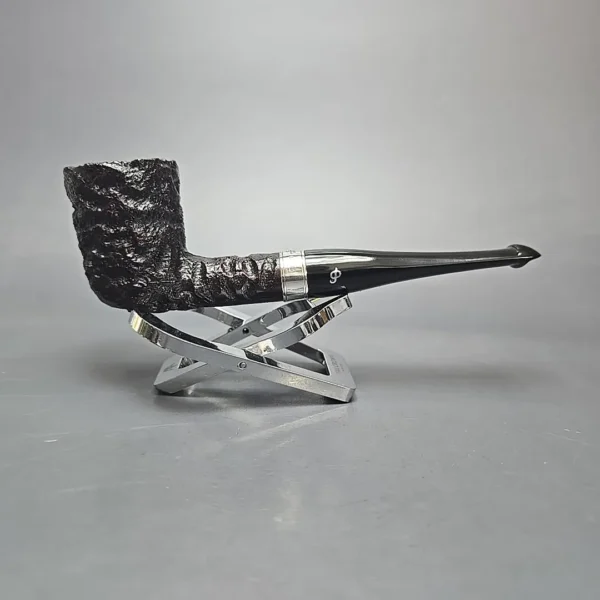 Peterson Cobble 120 Rusticated & Sandblasted Dublin w/ Silver Briar Pipe, New - Image 10