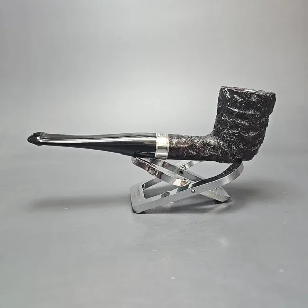 Peterson Cobble 120 Rusticated & Sandblasted Dublin w/ Silver Briar Pipe, New - Image 12