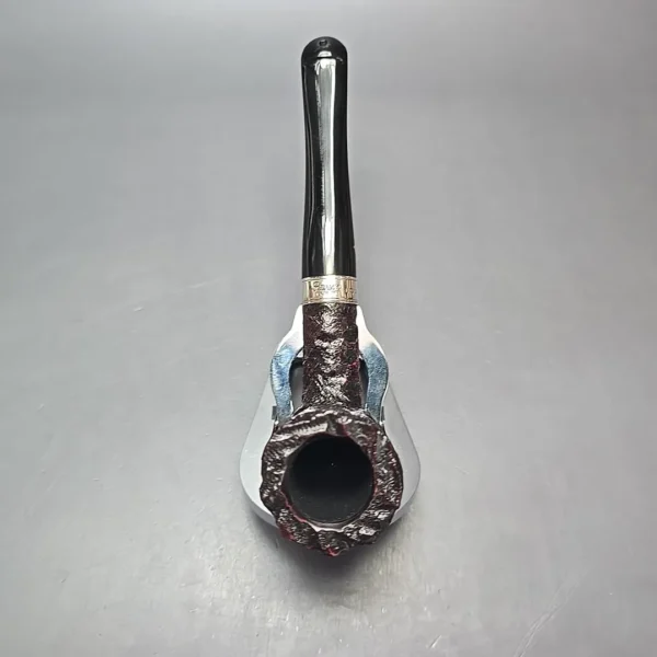 Peterson Cobble 120 Rusticated & Sandblasted Dublin w/ Silver Briar Pipe, New - Image 8