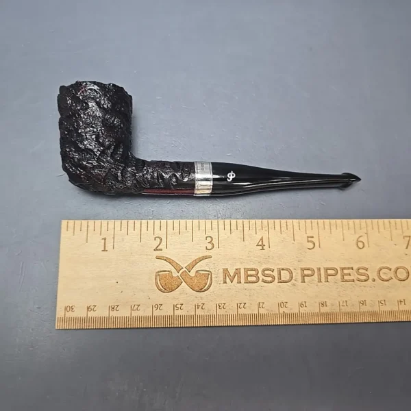 Peterson Cobble 120 Rusticated & Sandblasted Dublin w/ Silver Briar Pipe, New - Image 3
