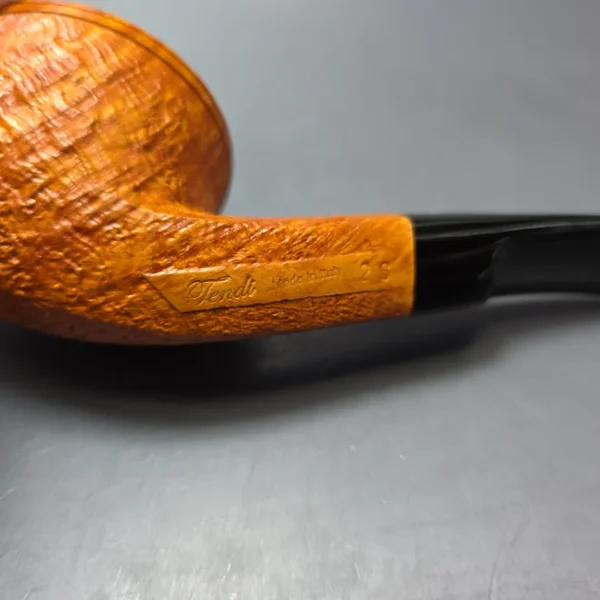 Graziano Tendi Tan Sandblasted Bulldog Handmade Briar Pipe, New - Image 10