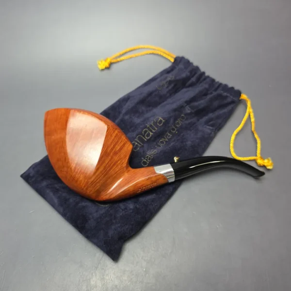 L'Anatra Nirvana Fiammata XXL Smooth Panel Dublin w/ Silver Estate Briar Pipe, Unsmoked - Image 11