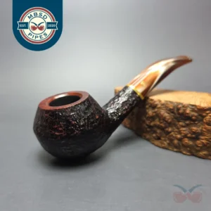 Savinelli Roma Lucite 673 KS Partially Rusticated Bulldog Estate Briar Pipe, Italian Estates, 6mm