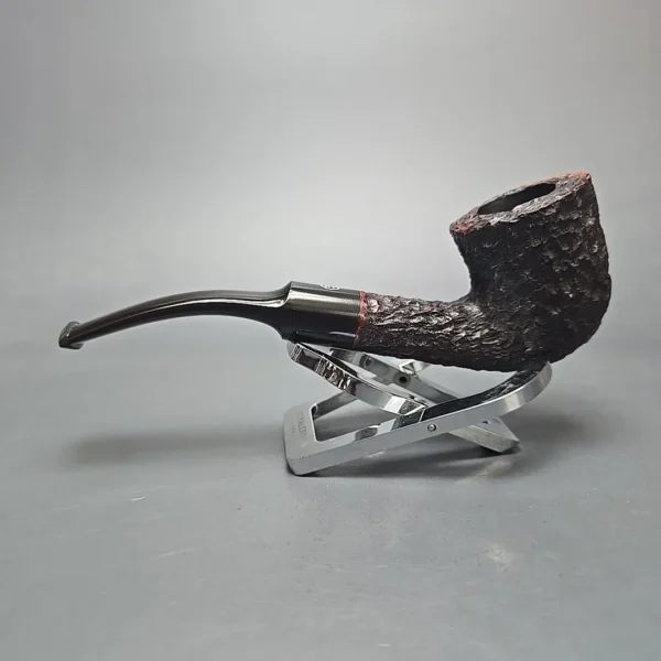 James Upshall Bark Group 5 Rusticated Bent Dublin Estate Briar Pipe, Unsmoked - Image 4