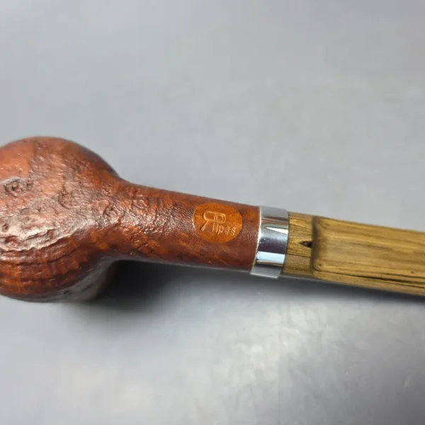RD Pipes by Ron Powell Partially Sandblasted Brandy w/ Aluminum Estate Briar Pipe, American Estates - Image 9