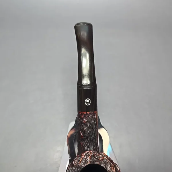 James Upshall Bark Group 5 Rusticated Bent Dublin Estate Briar Pipe, Unsmoked - Image 7