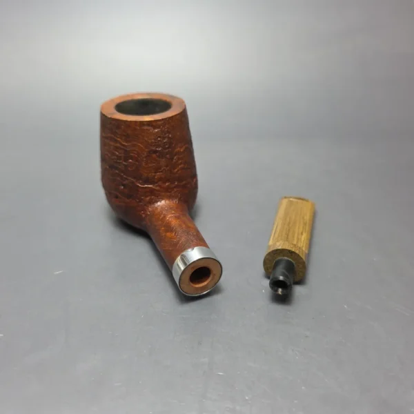 RD Pipes by Ron Powell Partially Sandblasted Brandy w/ Aluminum Estate Briar Pipe, American Estates - Image 4
