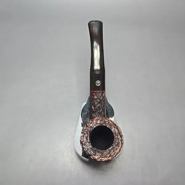 James Upshall Bark Group 5 Rusticated Bent Dublin Estate Briar Pipe, Unsmoked - Image 8
