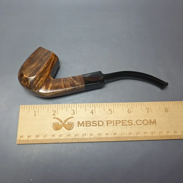 James Upshall P Grade EXL Smooth Panel Bent Billiard Estate Briar Pipe, Unsmoked - Image 13