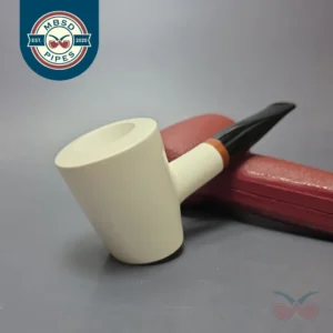 MBSD Meerschaum Deluxe Smooth Poker Block Meerschaum, Pipe Briar-Mortise, New