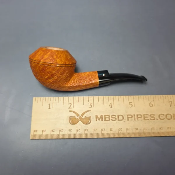 Graziano Tendi Tan Sandblasted Bulldog Handmade Briar Pipe, New - Image 11