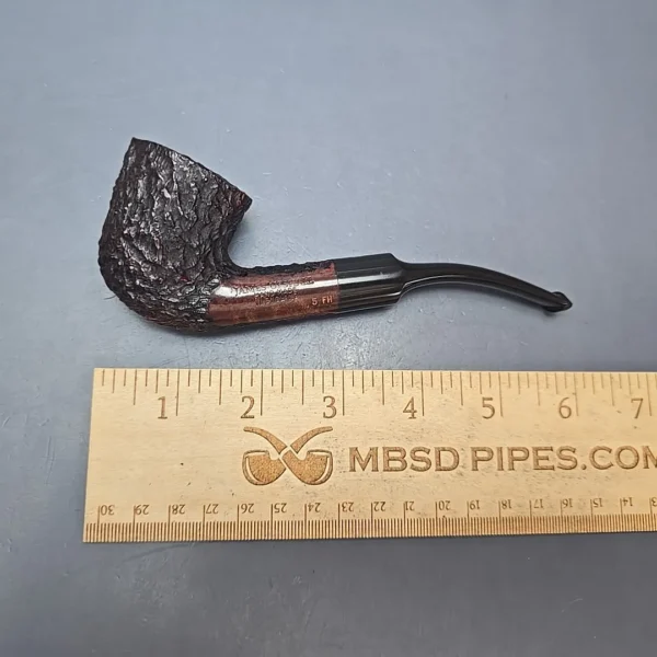 James Upshall Bark Group 5 Rusticated Bent Dublin Estate Briar Pipe, Unsmoked - Image 11